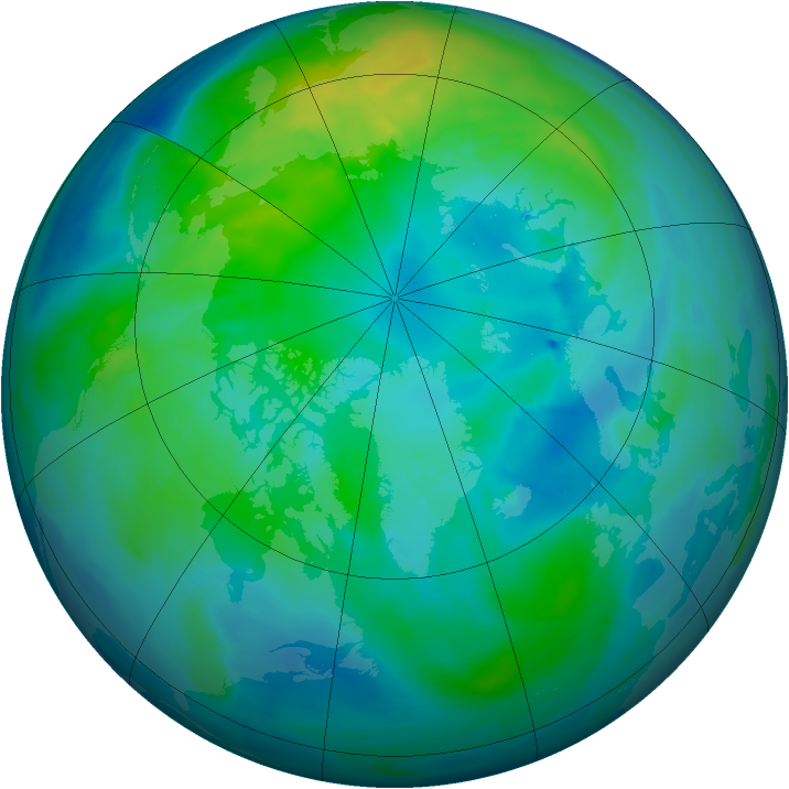 Arctic ozone map for 16 October 2014